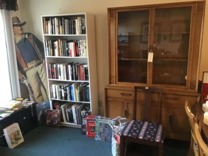 John Wayne Cut out, Hutch, books, microwave