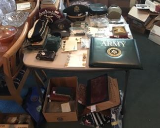 Military items, old books