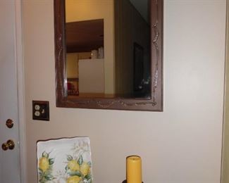 Carved wooden framed mirror