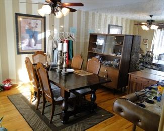 Dining room table, Mid Century Modern hutch, lots of great pieces to be had