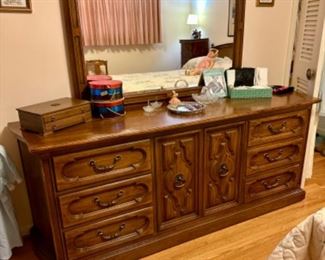 Vintage Double Dresser with Mirror
