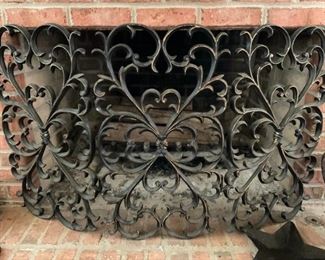 IRON FIREPLACE SCREEN