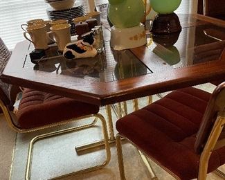 Chromcraft  glass top table & 6 chairs
