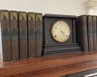 Antique clock & books