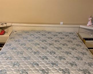#6	Sterns & Foster Mattress/Boxsprings King	 $175.00 
#7	Cream Formica 70's Style Headboard w/attached nightstands on either side - 128" Wide - 3 pieces 	 $175.00 
