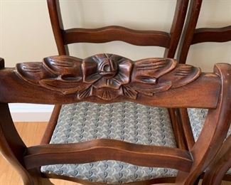 #10	Set of 6 Carved Rose Wood Dining Chairs	 $180.00 
