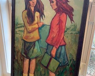 #23	Framed Acrylic of 2 girls - 27x39	 $25.00 
