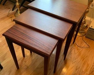 #29	Set of 3 Wood Stacking Side Tables - 22x15x24 Large One	 $175.00 
