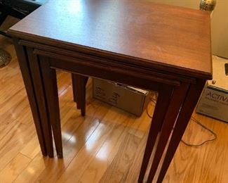 #29	Set of 3 Wood Stacking Side Tables - 22x15x24 Large One	 $175.00 
