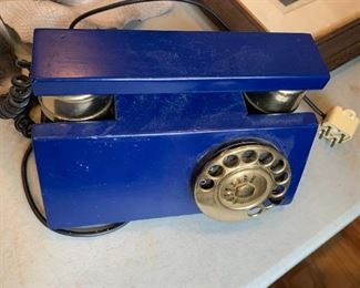 #51	Vtg Mid-Century Italian Blue House Phone	 $30.00 
