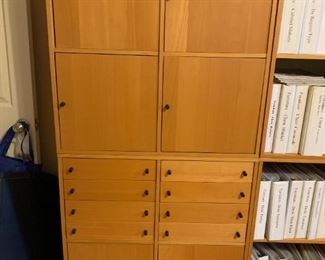 
#63	Cabinet w/Top & Bottom  Top has 4 doors - Bottom has 8 drawers & 2 doors - 33.5x15x35-68   (top and bottom can be used separately	 $175.00 
