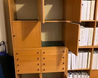 #63	Cabinet w/Top & Bottom  Top has 4 doors - Bottom has 8 drawers & 2 doors - 33.5x15x35-68   (top and bottom can be used separately	 $175.00 
