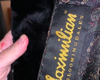 #65	Lewis Feraud Faux Fur Black Long Coat - Size XL from Bloomingdales	 $75.00 
