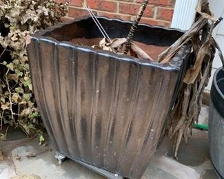 #76	Rolling Ceramic Pot - 18"sq x 21"T - has chip	 $25.00 
#77	Rolling Ceramic Pot - 18"sq x 21"T 	 $30.00 
