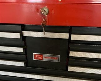 #97	Craftsman Red Rolling Tower w/Key - w/13 Drawers - 27x 12-1717x52	 $120.00 
