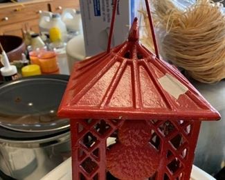 #109	Cast Iron lantern w/Rooster on Top	 $25.00 

