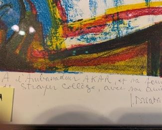 #130	1969 Signed Abstract Mid-Century Piece Child eating at a table	 $225.00 

