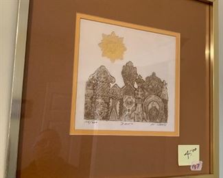 #137	Signed & Numbered Etching in a Gold - "103/300" Called Don	 $45.00 
