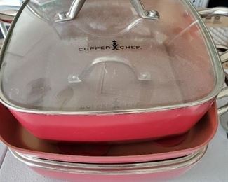 3 pieces of Copper Chef Cookware