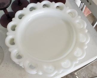 Vintage Milk Glass Plates