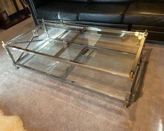 heavy solid quality retro  coffee table- have end table and etagere also 