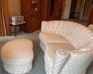 Luxury Italian-made sofa and ottoman. 