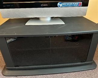 Glass Front Black TV Stand