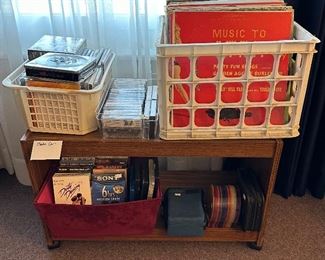 Records; CD's;  DVD's; Cassettes; VHS; Media Stand