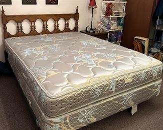 Johnson/Carper Queen Size Bed- Headboard, Rails, Mattress and Box Springs