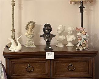 Chest Of Drawers; Table Lamps; Statues
