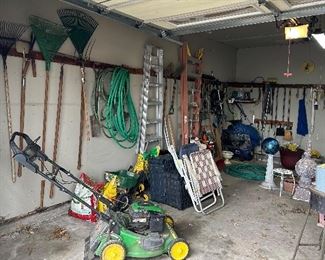 Yard Tools and Decor; Sprayers; Hoses; Shovels; Rakes; Scotts Turf Builder Spreader; Potting Mix; Gas Cans; Sprayers; Ladders; B&D 16" Hedge Trimmer