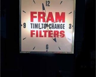 Fram Filters Lighted Advertising Wall Clock