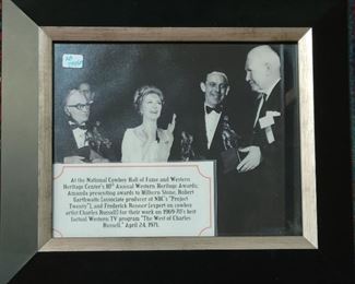 Nat'l Cowboy Hall of Fame Awards framed photo 13 x 12  *Museum Display Item,  Not Owned by Amanda Blake