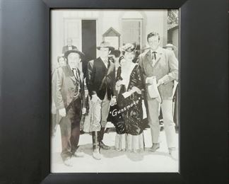 Gunsmoke cast framed reprint B&W 13 x 15