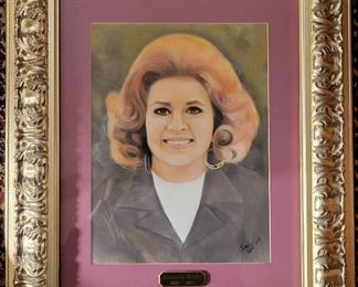 Framed pastel portrait of AB 23 x 27 *Museum Display Item,  Not Owned by Amanda Blake