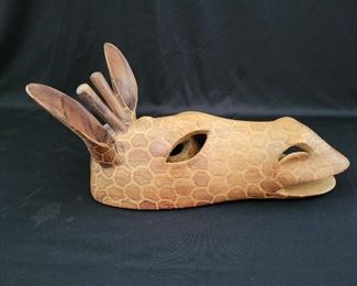 Carved wooden hanging giraffe head 16 x 10 x 8