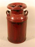 Vintage Red Metal Milk Jug