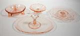 Pink Depression Style Glass Pieces
