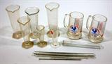 Vintage Medical Beakers and Glass Stirrers