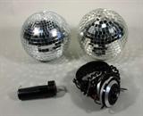 Two Mirror Disco Balls, Audatron SH-608R Headphones
Includes 1.5 Volt Battery Pack Drive and Metal Carrying Case