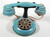 Vintage Gong Bell Company Blue Toy Phone