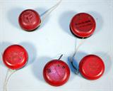 Five Vintage Wooden Yo-yos
2 Yo-yos Marked "Champions". 1 Marked "Baby-Bear is Good Bread"