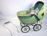 Green Wicker Vintage Baby Doll Stroller
Apprx 20"Tall