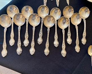 #6).  Wallace “Violet” sterling cream soup spoons - set of 12
