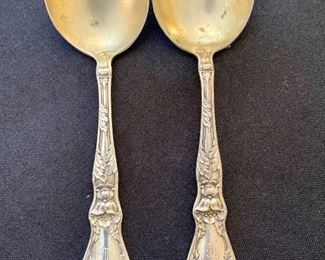 #7). Baker “Manchester Poppy” sterling cream soup spoons - pair
