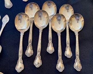 #18).  Gorham "Chantilly" Sterling cream soup spoons - set of 7
