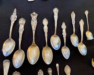 Antique sterling souvenir spoons