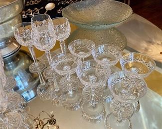 Waterford Lismore wine hocks and sherbet glasses