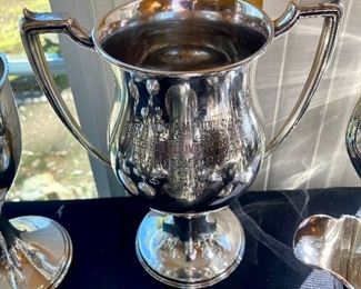 # 70).  Whiting sterling loving cup trophy c. 1919 Roebuck Country Club City Championship Golf

