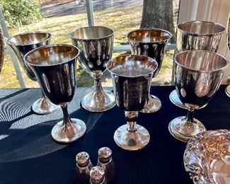 Collection of Birmingham Country Club and Roebuck Country Club sterling goblet golf trophies from the early 1900's